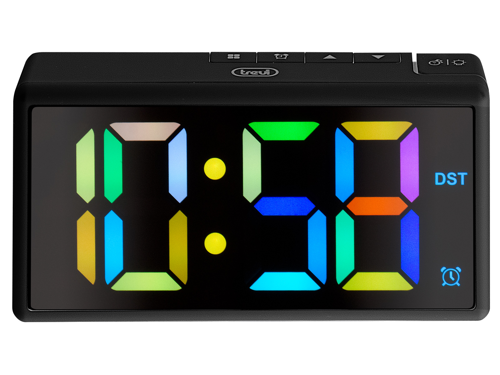 Orologio Sveglia Digitale con Grande Display Multicolore Trevi EC 886 Nero